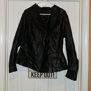 Black faux leather jacket